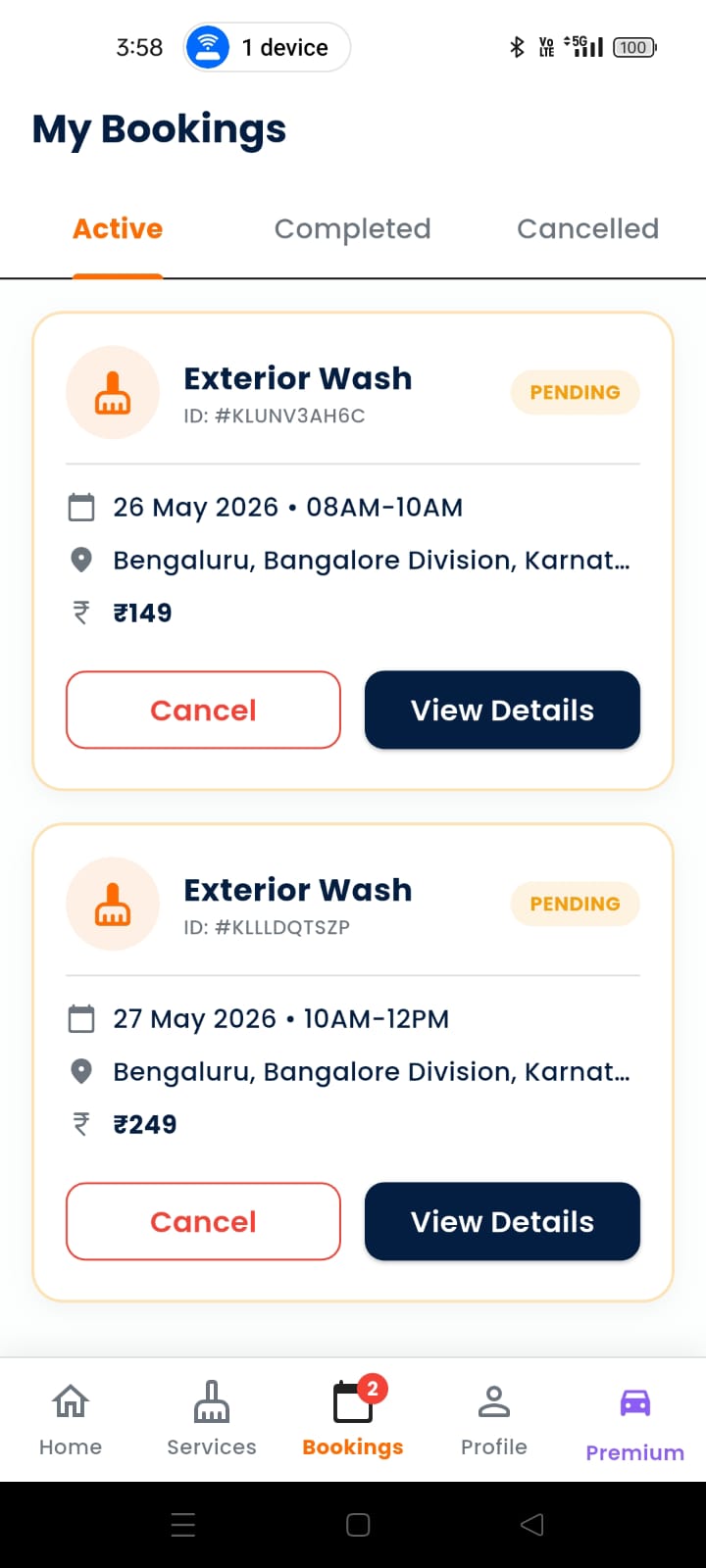 Kleen App Order Summary